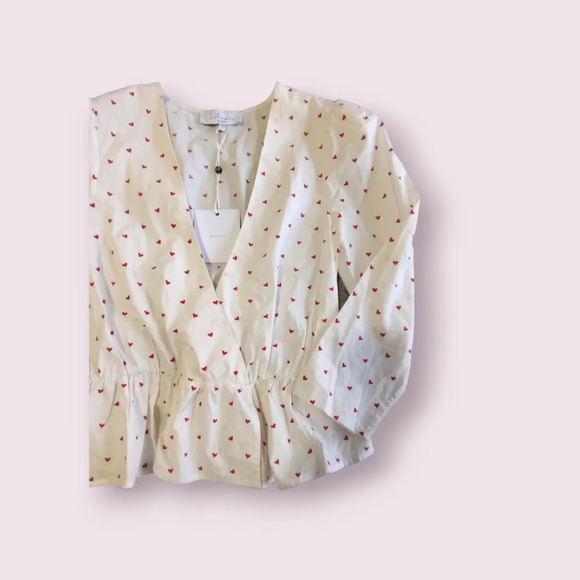 L'ACADEMIE los Angeles Revolve Dahlia V neck Heart Top Size S - Picture 5 of 12